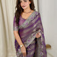 fandy chiffon saree adorned with intricate zari embroidered saree