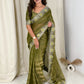 fandy chiffon saree adorned with intricate zari embroidered saree