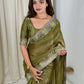 fandy chiffon saree adorned with intricate zari embroidered saree