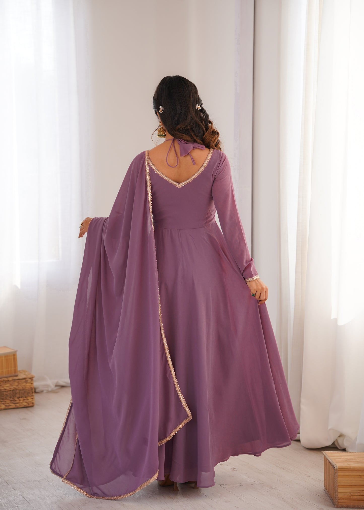 PRESENTING NEW GEORGETTE ANARKALI GOWN DUPPTA FULL SET READY TO WEAR