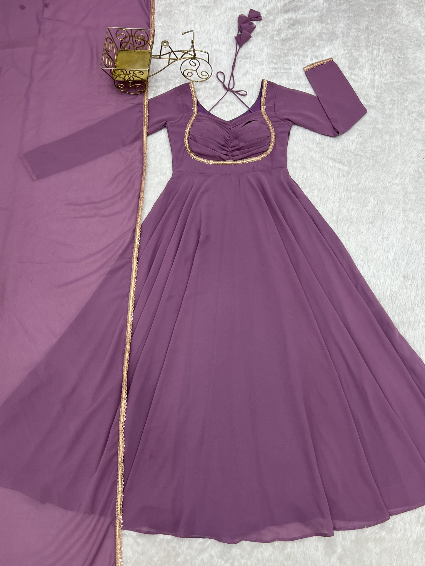 PRESENTING NEW GEORGETTE ANARKALI GOWN DUPPTA FULL SET READY TO WEAR
