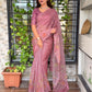 Sequin & thread embroidered work with zari jacquard weaving saree
