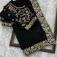 fandy satin saree adorned with intricate zari embroidered choli