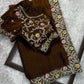 fandy satin saree adorned with intricate zari embroidered choli