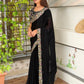 fandy satin saree adorned with intricate zari embroidered choli