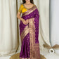 Designer Handwork blouse with this heavy Banarasi satin silk saree