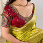 Designer Handwork blouse with this heavy Banarasi satin silk saree
