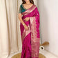 Designer Handwork blouse with this heavy Banarasi satin silk saree