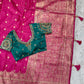 Designer Handwork blouse with this heavy Banarasi satin silk saree