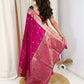 Designer Handwork blouse with this heavy Banarasi satin silk saree