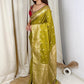 Designer Handwork blouse with this heavy Banarasi satin silk saree
