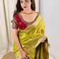 Designer Handwork blouse with this heavy Banarasi satin silk saree