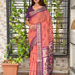 Contrast Thread weaving bandhej jacquard saree