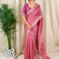 Cotton satin with our Embroidered work Saree