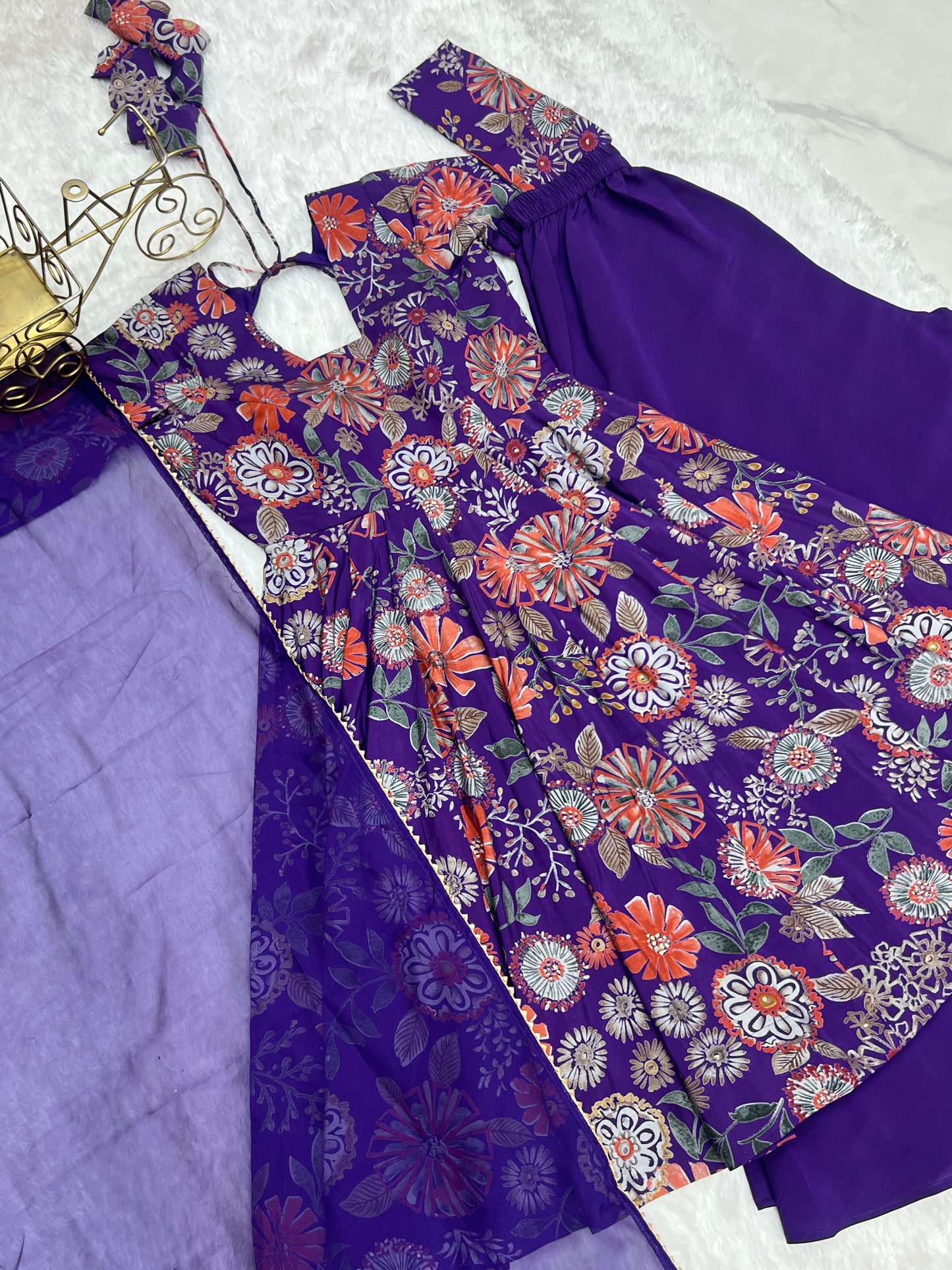 PURE SOFT ROMANSILK CHANDERI DISCHARGE PRINT FABRIC