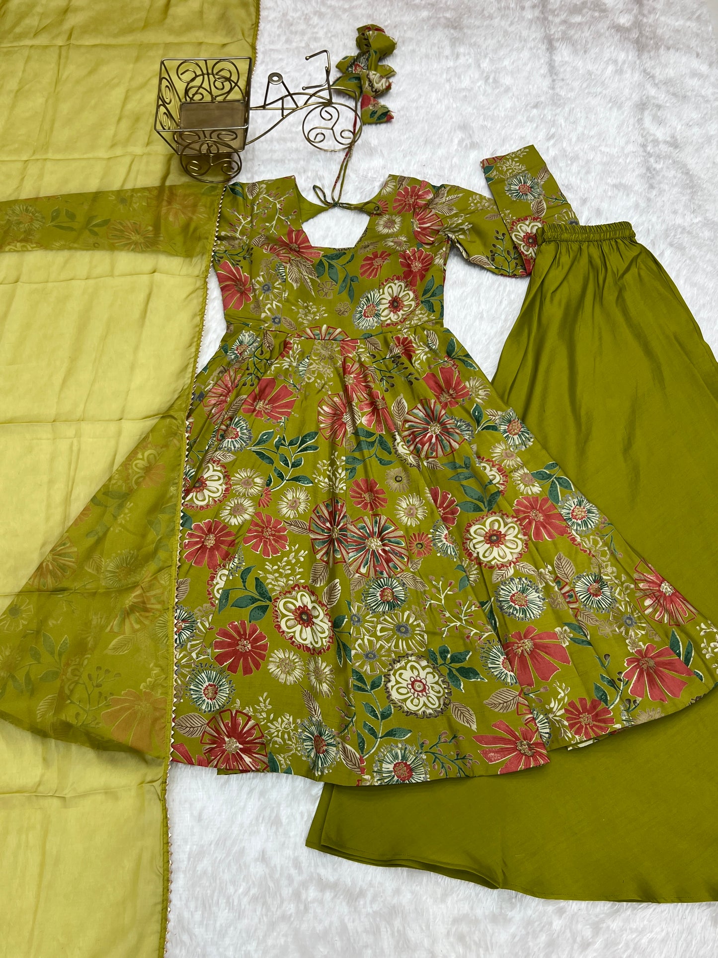 PURE SOFT ROMANSILK CHANDERI DISCHARGE PRINT FABRIC