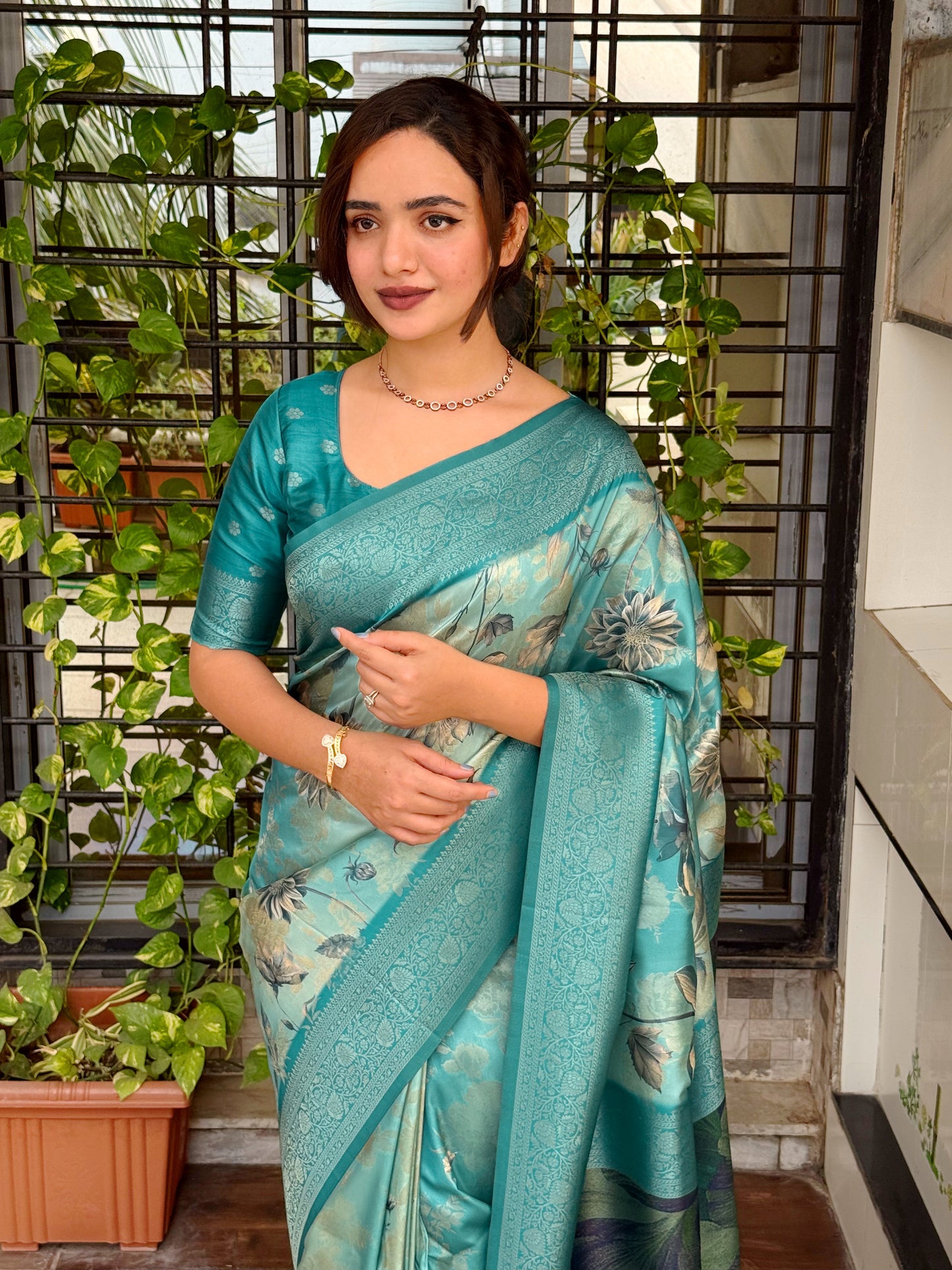 Banarasi satin jacquard Saree