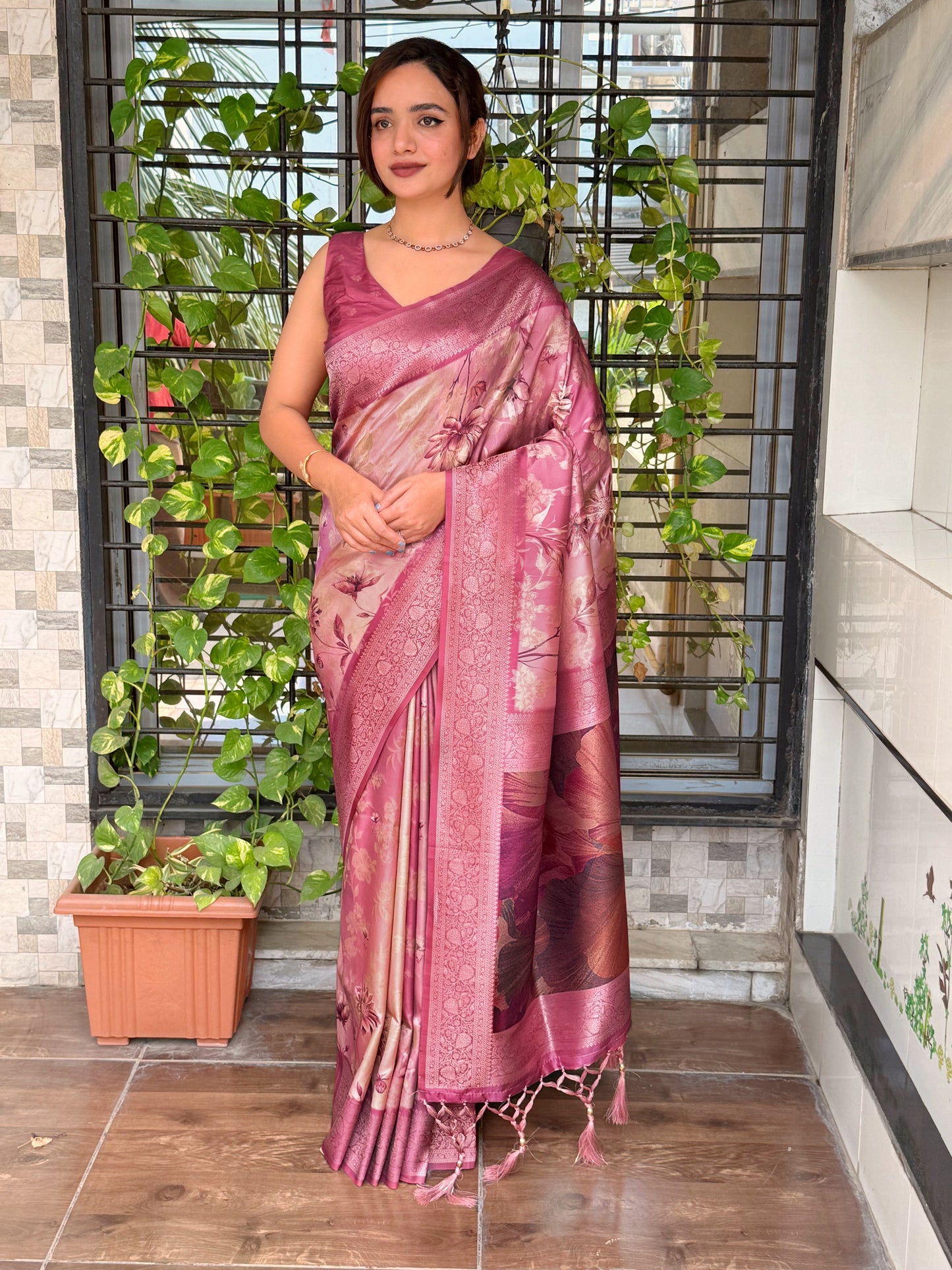 Banarasi satin jacquard Saree