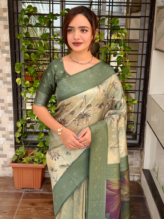 Banarasi satin jacquard Saree