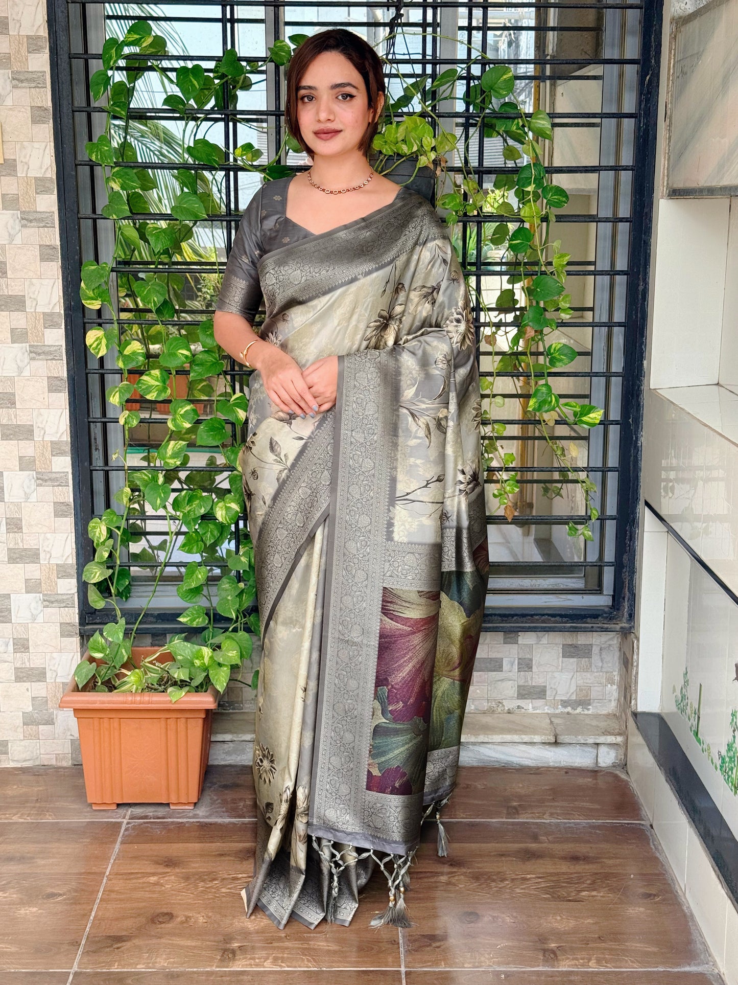 Banarasi satin jacquard Saree