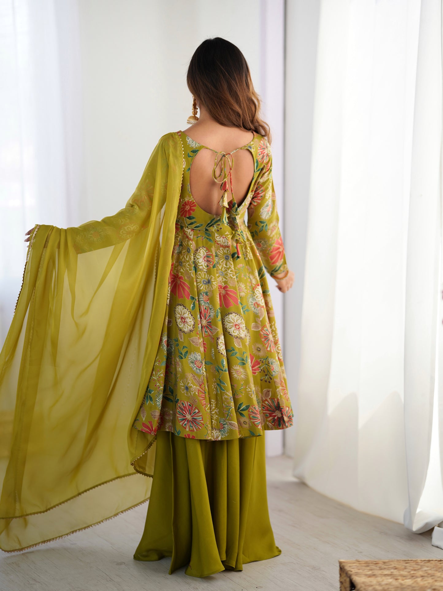PURE SOFT ROMANSILK CHANDERI DISCHARGE PRINT FABRIC
