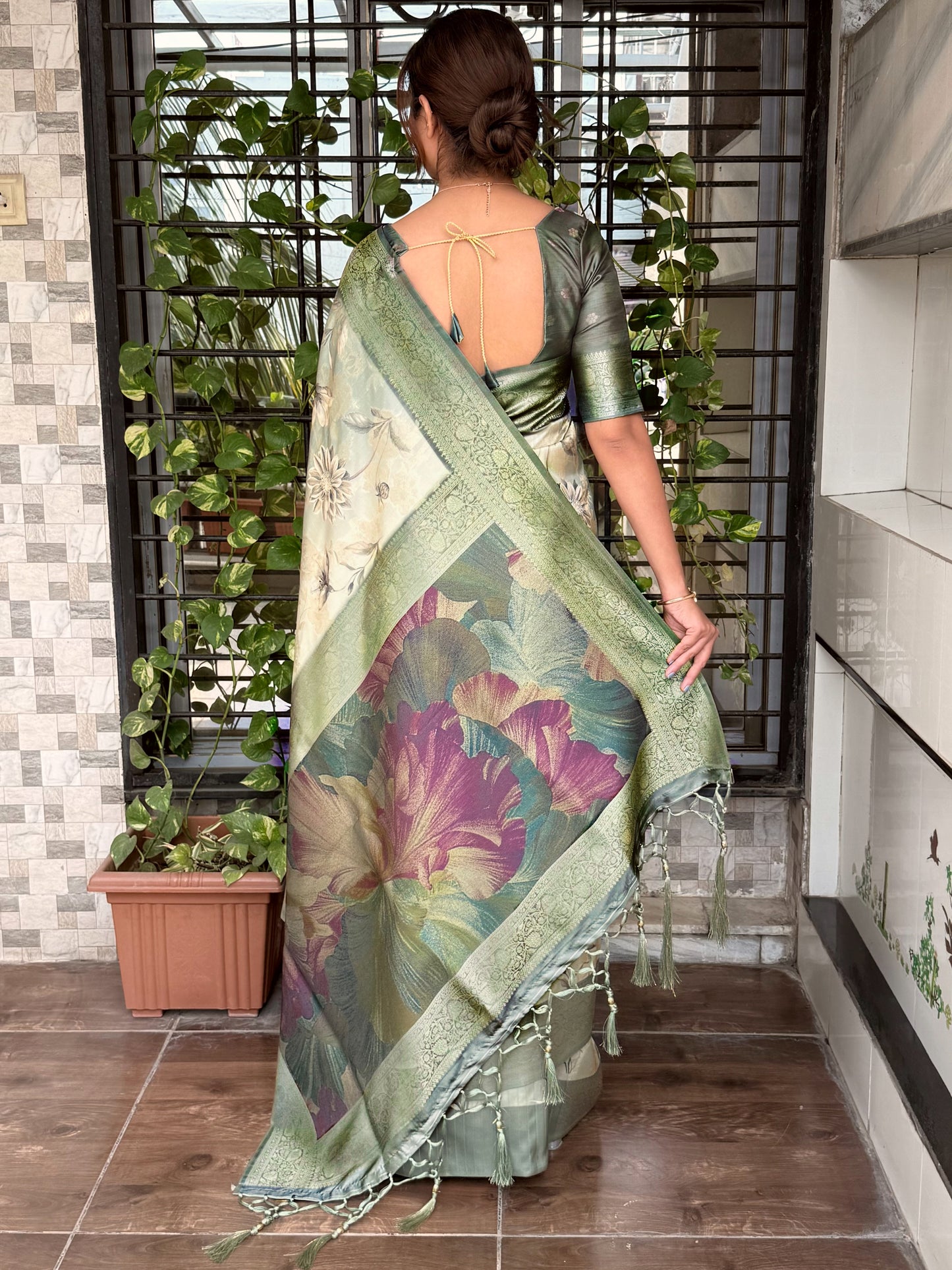 Banarasi satin jacquard Saree