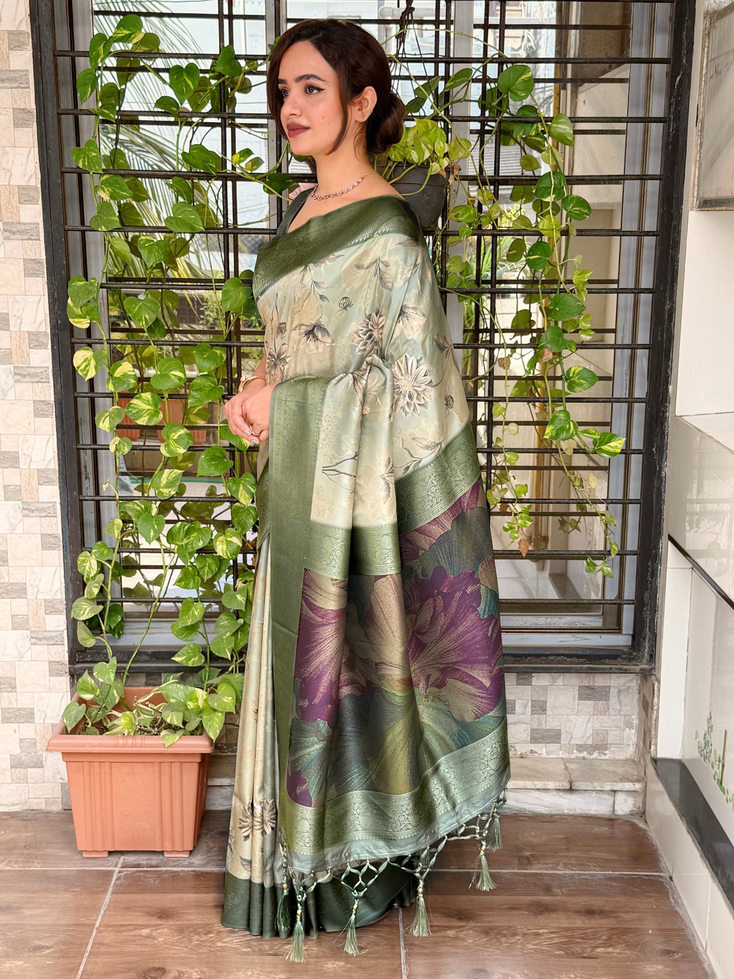 Banarasi satin jacquard Saree