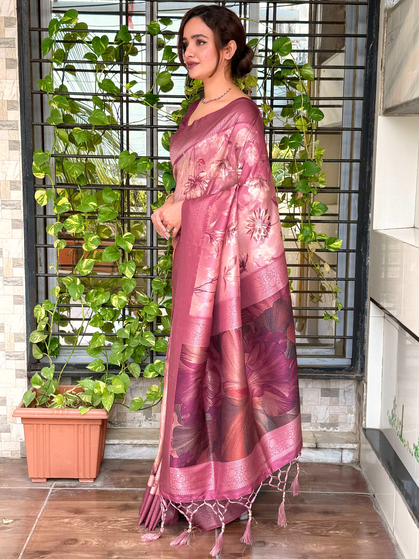 Banarasi satin jacquard Saree