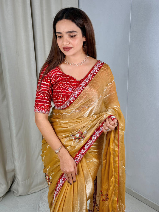 royal elegance This fandy satin saree