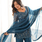 CRUNCHY SILK FABRIC WITH EMBROIDERY SEQUENCE 3 PEACE