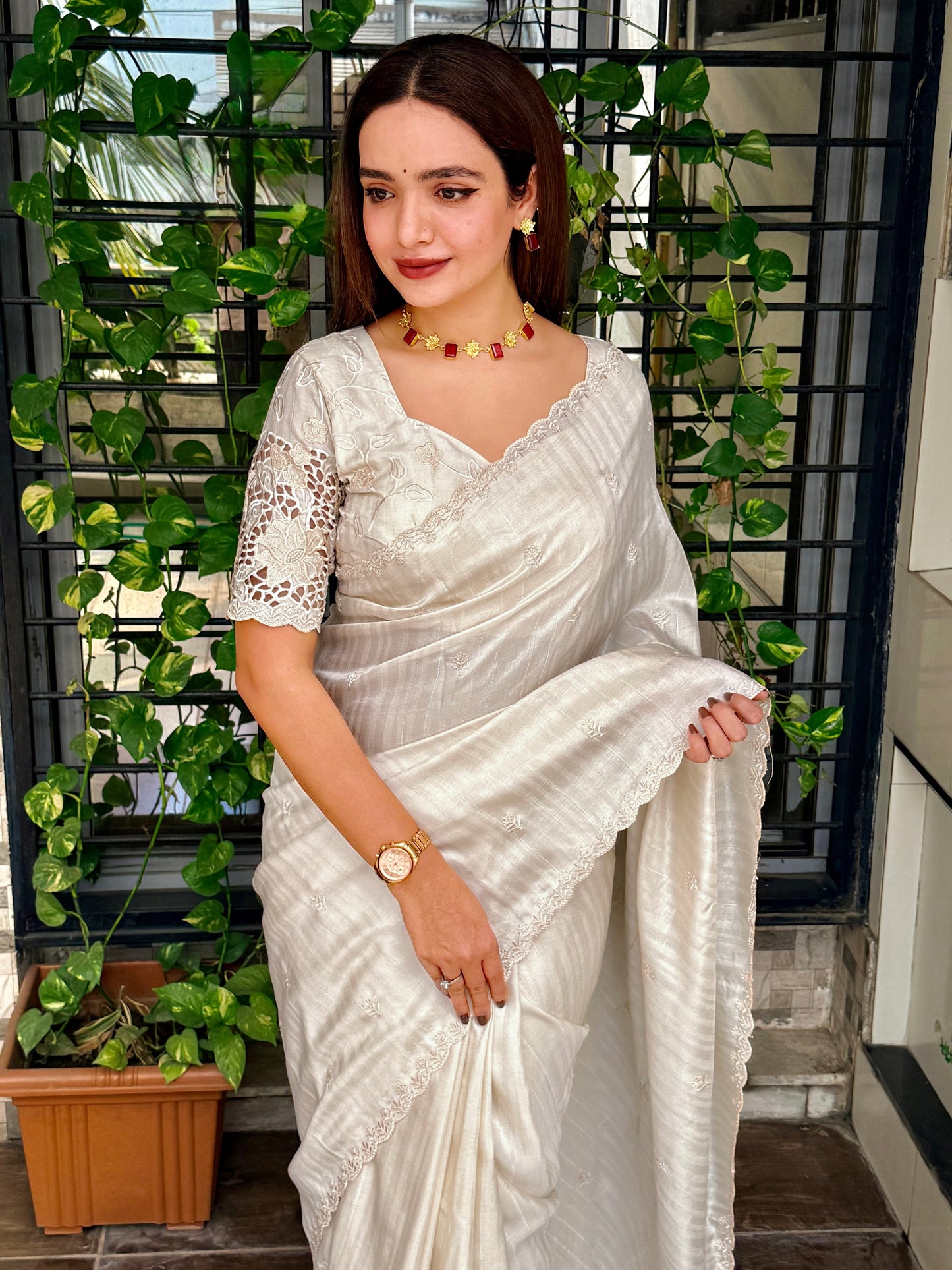 Suche jemanden für einen schönen Sari in der gleichen Farbe