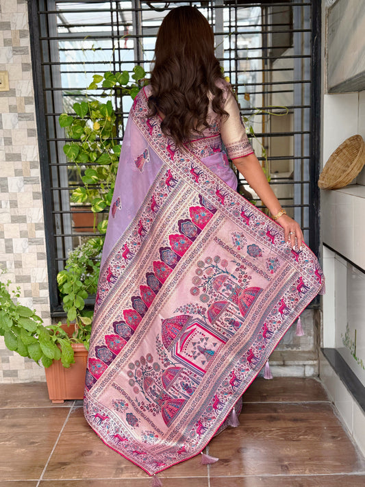 Pure organza jacquard elegance saree