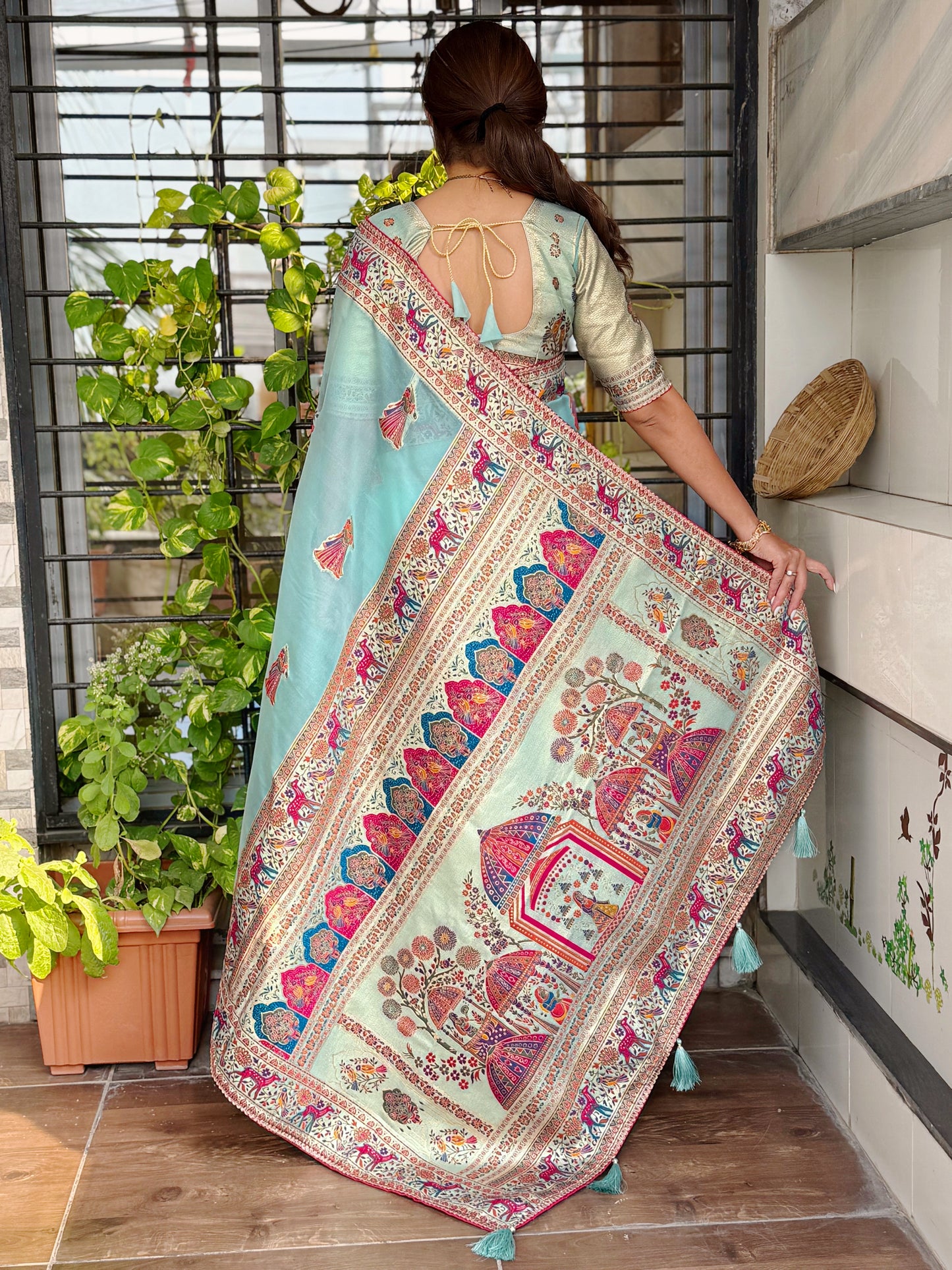 Pure organza jacquard elegance saree