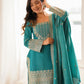 NC VICHITRA SILK FABRIC WITH EMBROIDERY SEQUENCE DORI 3 PEACE