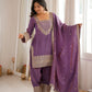 NC VICHITRA SILK FABRIC WITH EMBROIDERY SEQUENCE DORI 3 PEACE