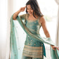 FRENDY SILK FABRIC WITH EMBROIDERY SEQUENCE DORI 3 PEACE