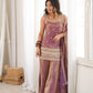 FRENDY SILK FABRIC WITH EMBROIDERY SEQUENCE DORI 3 PEACE