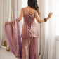 FRENDY SILK FABRIC WITH EMBROIDERY SEQUENCE DORI 3 PEACE