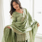GLASS ROMAN SILK FABRIC WITH EMBROIDERY SEQUENCE 3 PEACE