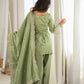 GLASS ROMAN SILK FABRIC WITH EMBROIDERY SEQUENCE 3 PEACE