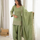 GLASS ROMAN SILK FABRIC WITH EMBROIDERY SEQUENCE 3 PEACE