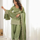 GLASS ROMAN SILK FABRIC WITH EMBROIDERY SEQUENCE 3 PEACE