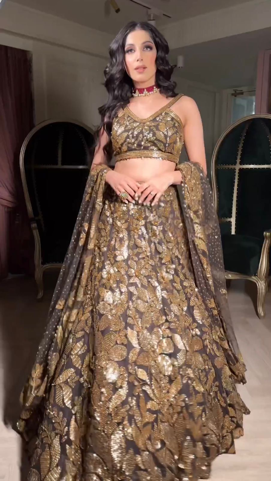 FANCY DESIGNER SEQUNECE LEHENGA CHOLI