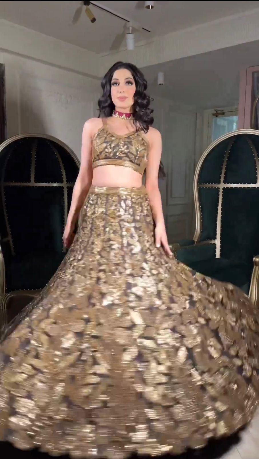 FANCY DESIGNER SEQUNECE LEHENGA CHOLI