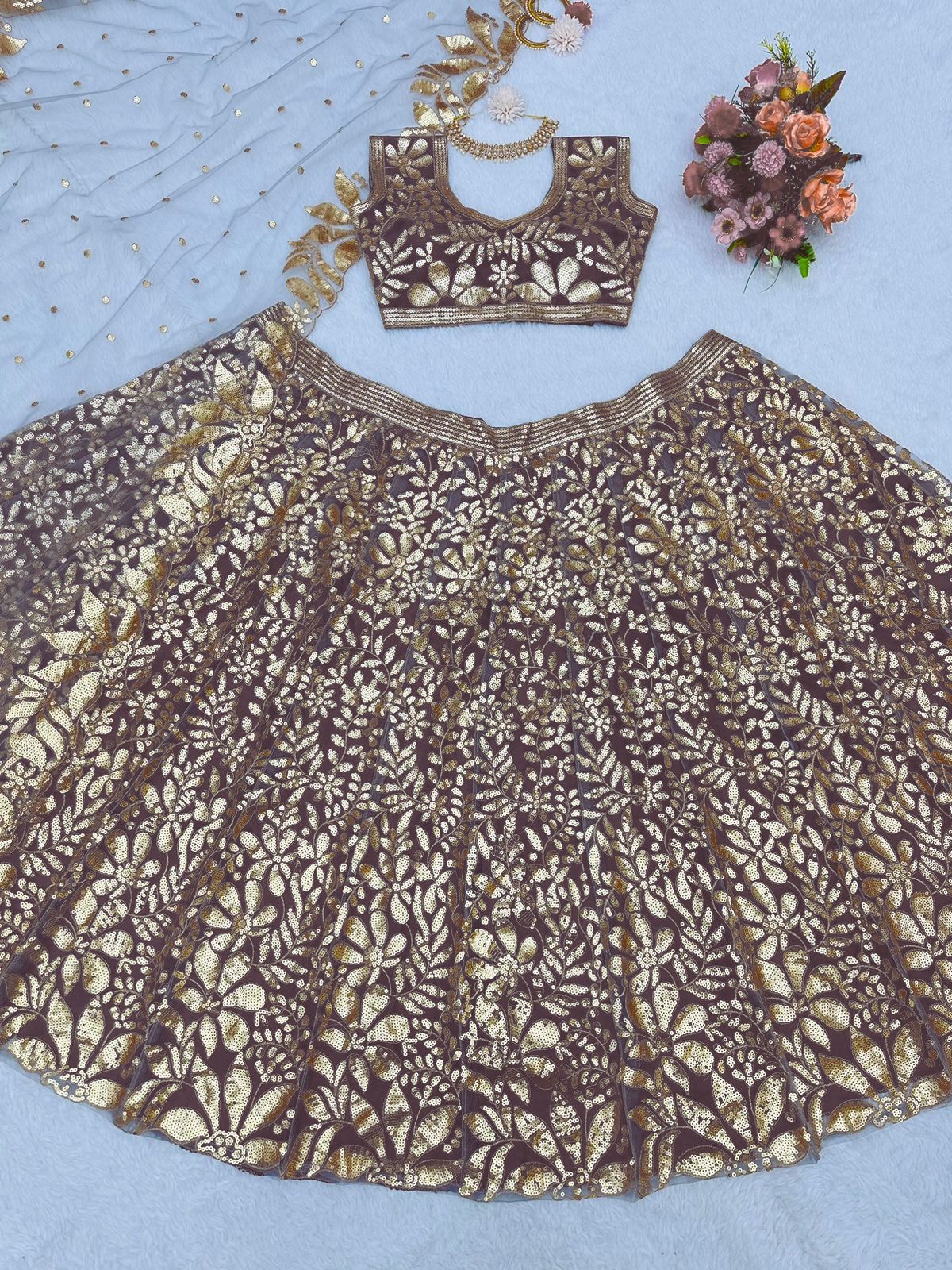 FANCY DESIGNER SEQUNECE LEHENGA CHOLI