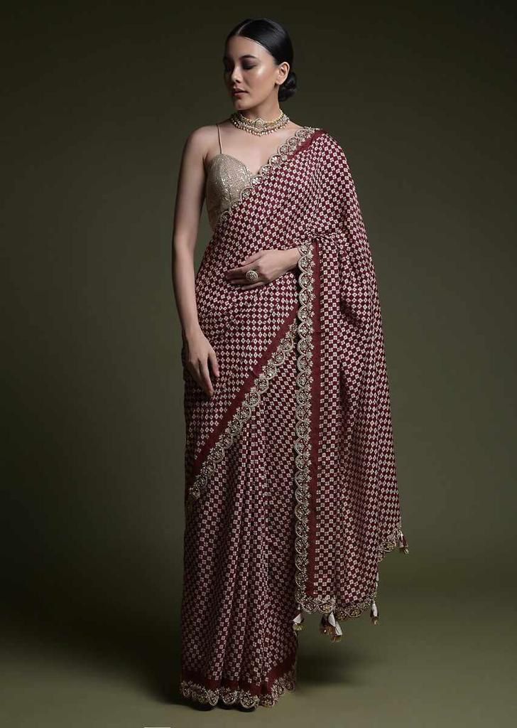 EXCLUSIVE DESIGNER PRINT WITH LACE BORDER SAREE COLLECTION