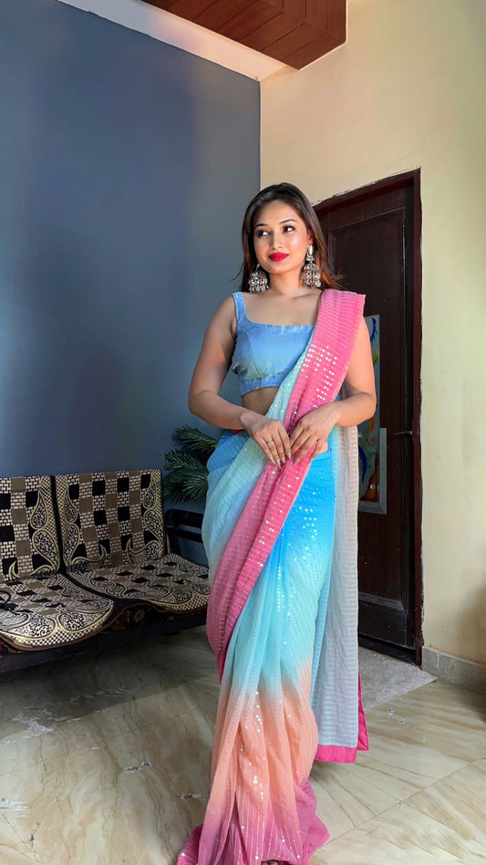 READY TO WEAR SEQUNCE SAREE COLLECTION