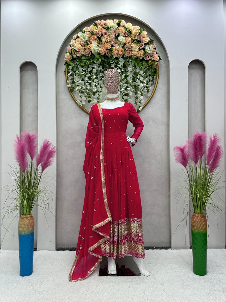 RED COLOUR BEAUTIFUL GOWN