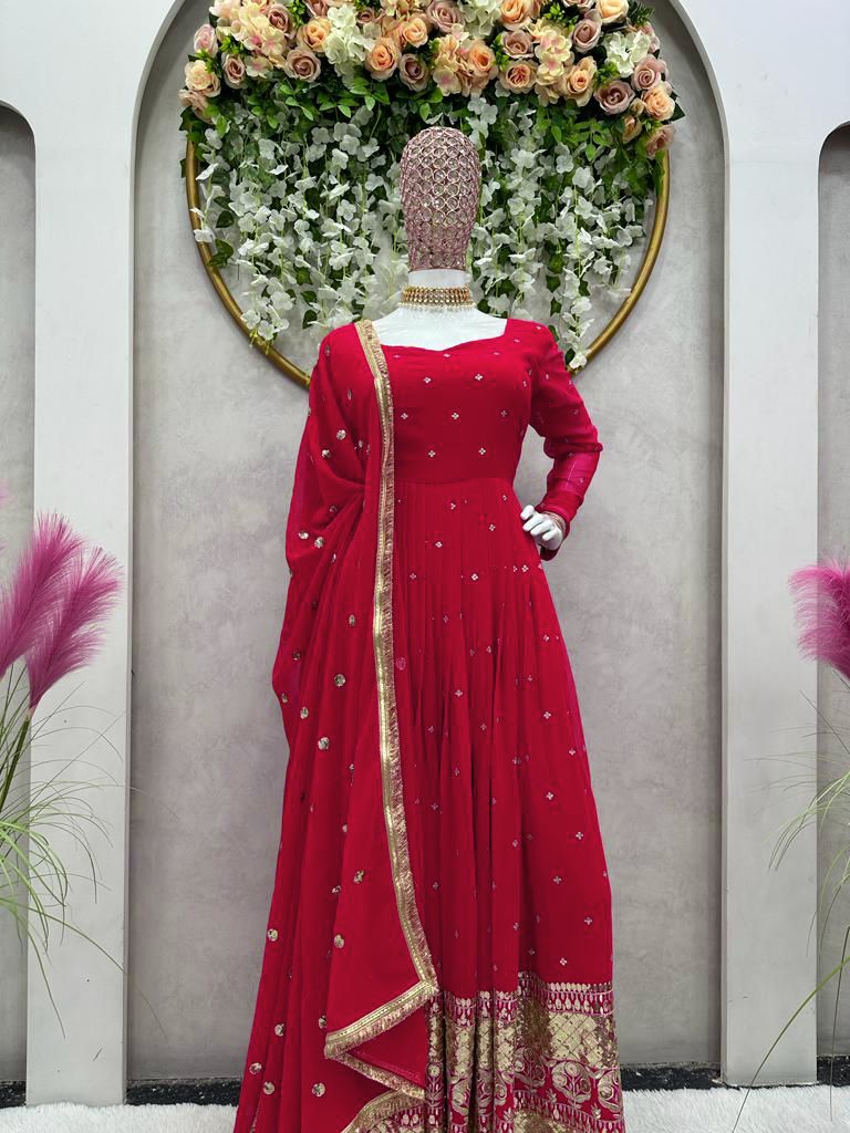 RED COLOUR BEAUTIFUL GOWN