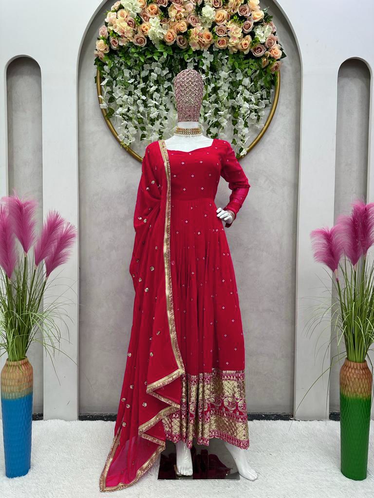 RED COLOUR BEAUTIFUL GOWN